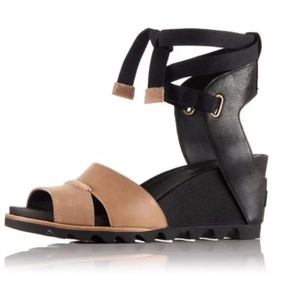 Sorel Joanie Wrap Wedge Leather Sandals - Picture 3 of 16